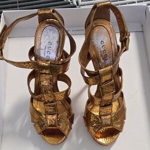 Gucci Women's Gold Strappy Sandals